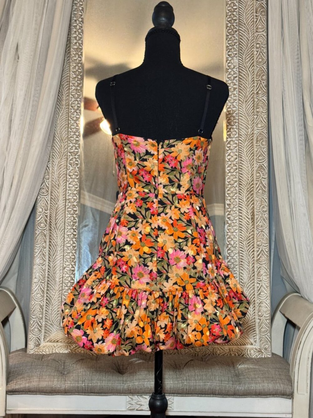For Love & Lemons Floral Corset Mini Dress Size S - Picture 3 of 11